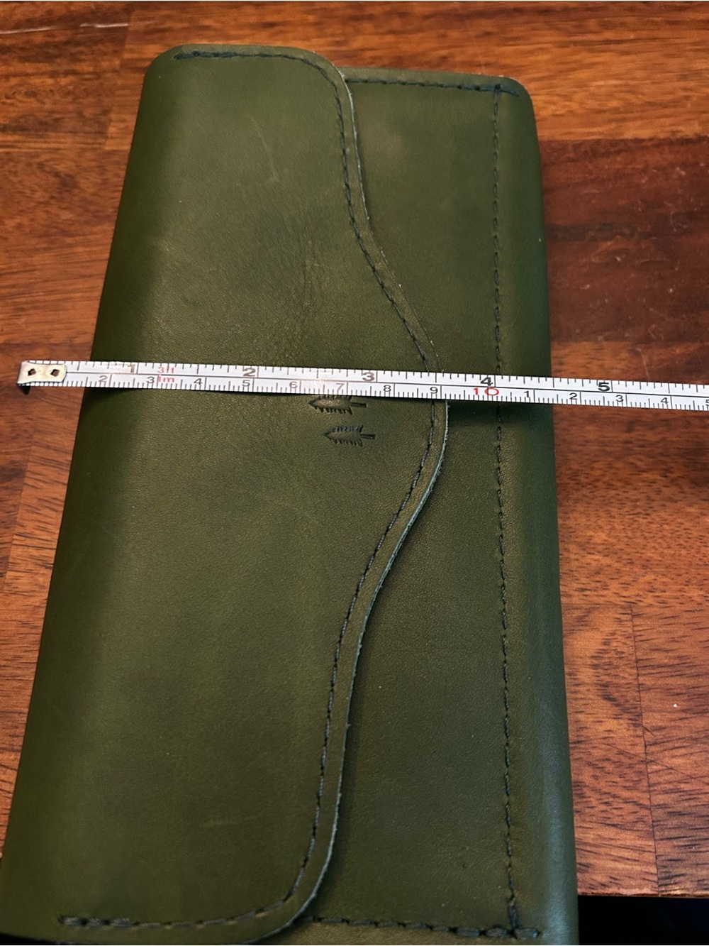 Portland Leather Goods Bozeman Pine Green Leather Snap Wallet with Tree Logo - Picture 12 of 12